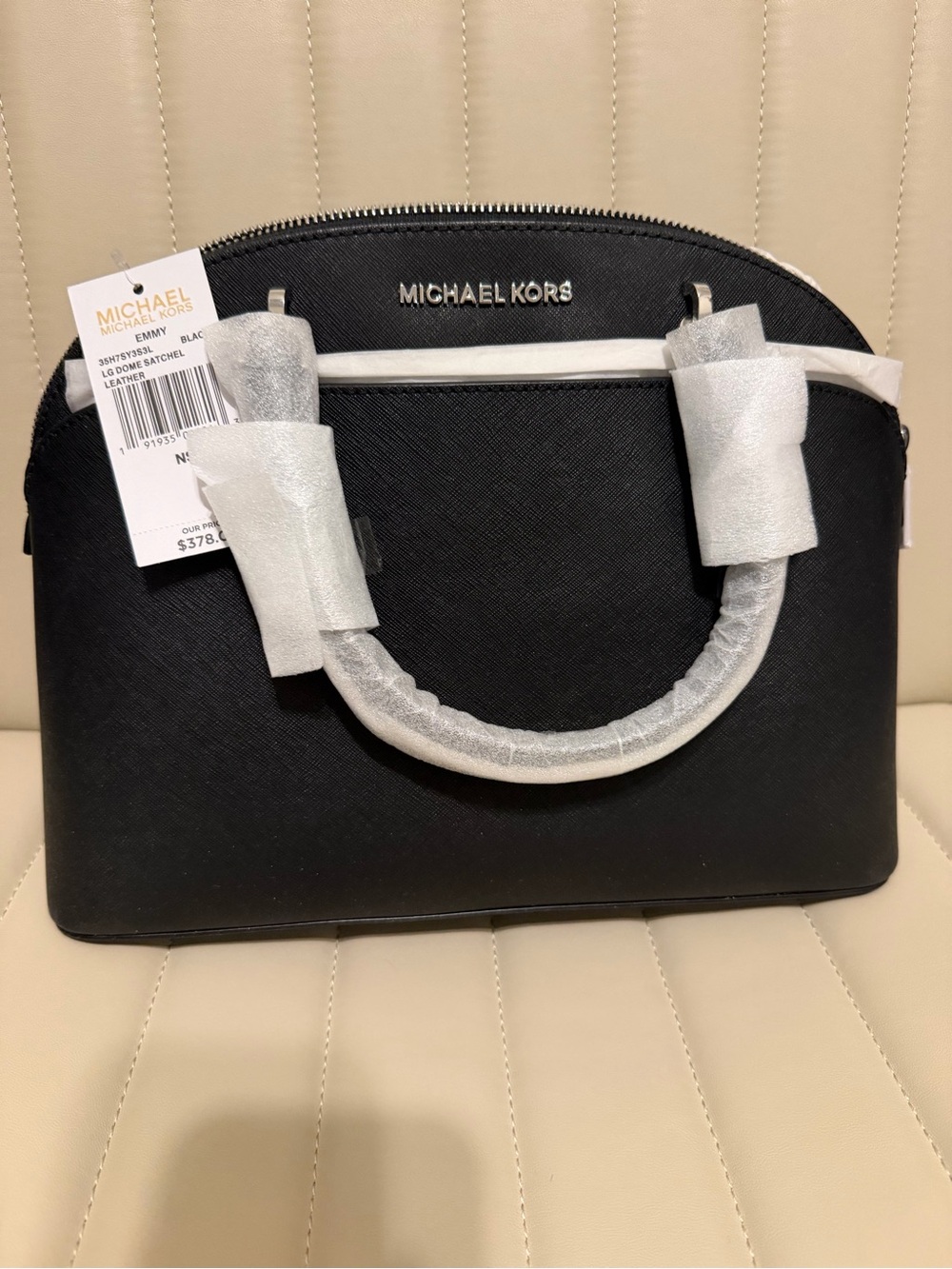 Michael Kors Black Saffiano Dome Satchel